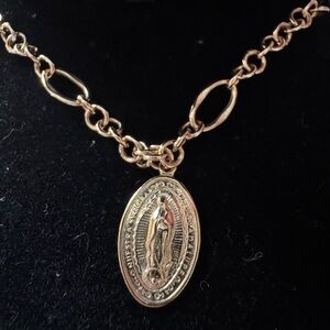14k Itala D’Oro Virgin Mary Necklace 18”